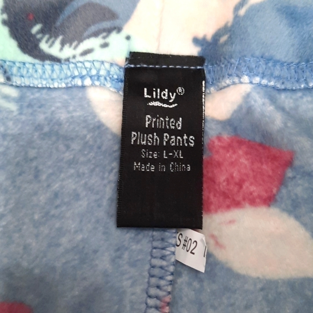 Lildy Printed Plush Pajama Pants - Picture 4 of 5